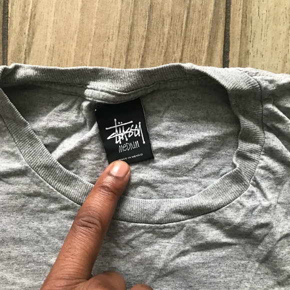 STUSSY TEE SHIRT VINTAGE SHORT SLEEVE GREY - Picture 5 of 6